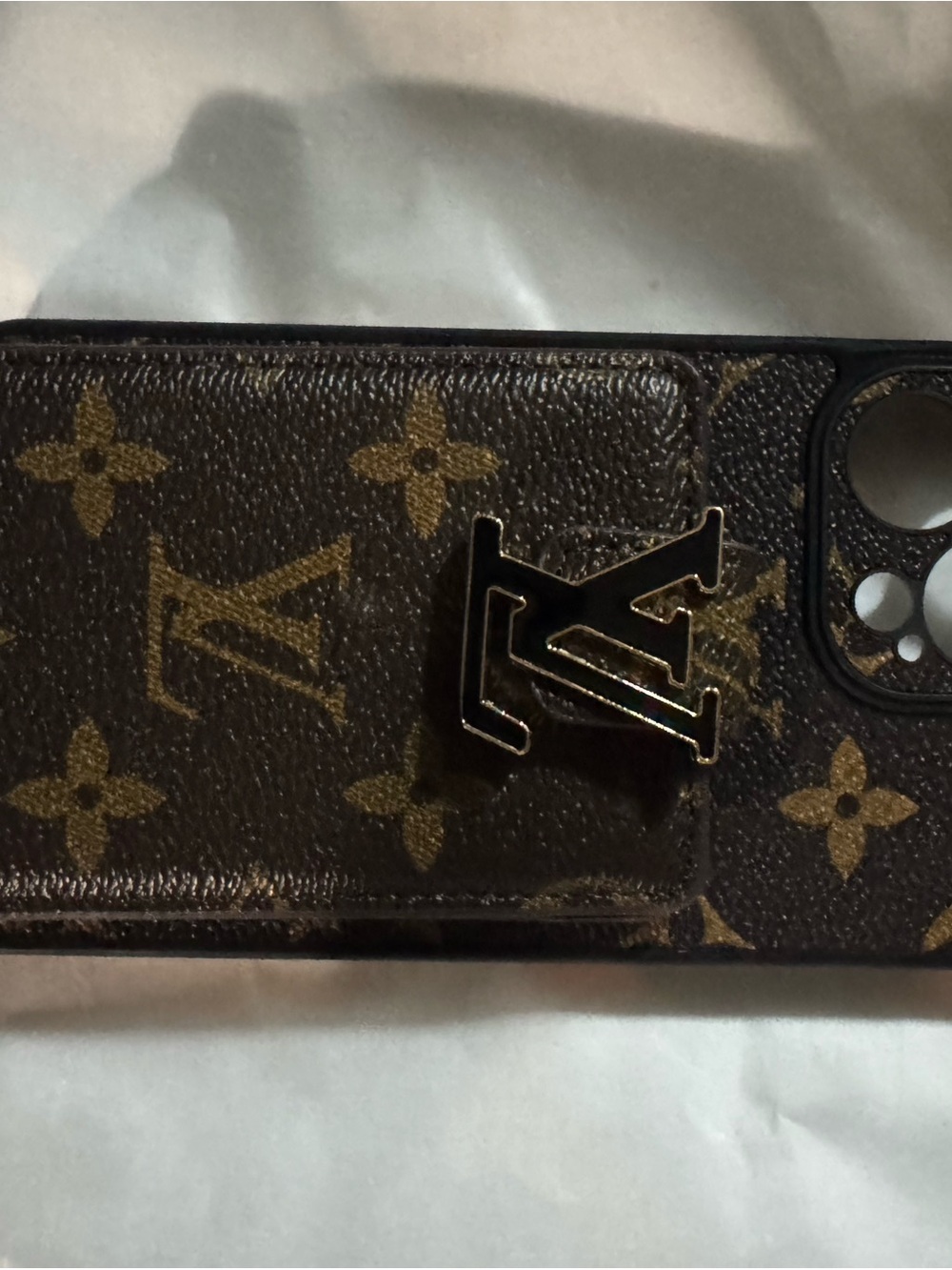 New Luxury Brown Monogram iPhone 15 ProMax Case with Card Pocket - Picture 2 of 5